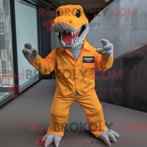 Orange Allosaurus mascot...