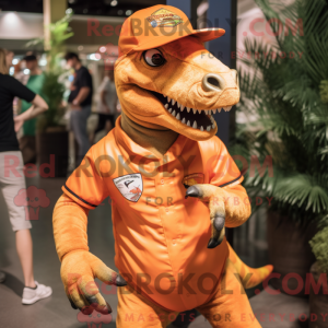 Orange Allosaurus maskot...