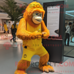 Gul orangutang maskot...