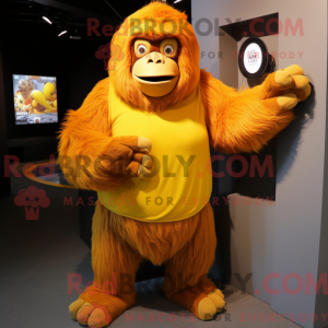 Gul orangutang maskot...