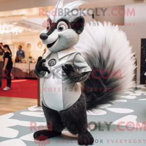 Silver Skunk mascot costume...