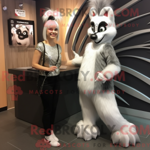 Sølv Skunk maskot kostume...