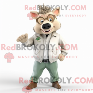 Beige Wild Boar mascot...