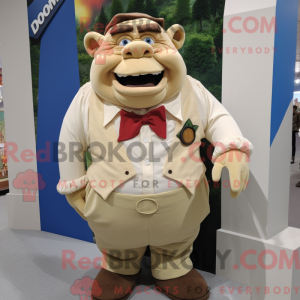 Beige Ogre mascottekostuum...