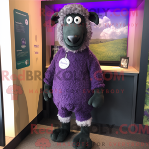 Purple Suffolk Sheep mascot...