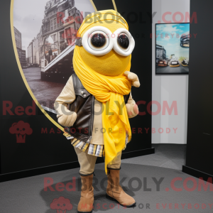 Geel Oyster-mascottekostuum...
