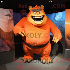 Orange Ogre mascot costume...