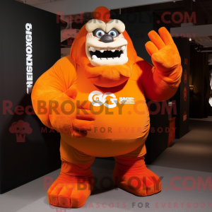 Orange Ogre mascot costume...