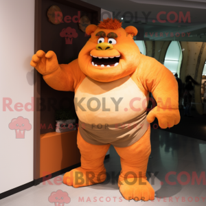 Orange Ogre mascot costume...