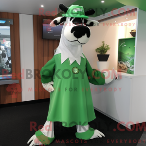Green Holstein Cow mascot...