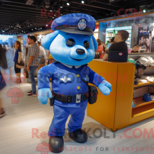 Blue Police Officer mascot...