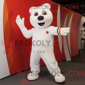 Wit Acrobat-mascottekostuum...