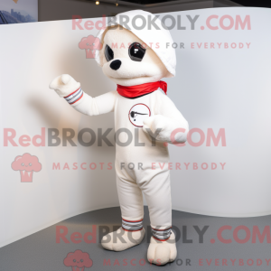 Wit Acrobat-mascottekostuum...