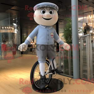 Grå Unicyclist maskot...