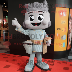 Grå Dim Sum maskot kostume...
