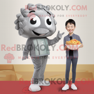 Gray Dim Sum mascot costume...