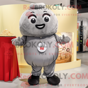 Grå Dim Sum maskot kostume...