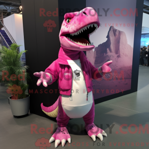 Pink Allosaurus mascot...
