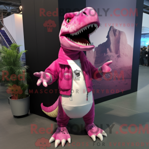 Pink Allosaurus maskot...