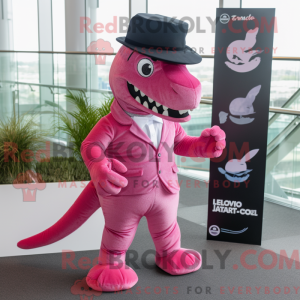 Pink Allosaurus maskot...