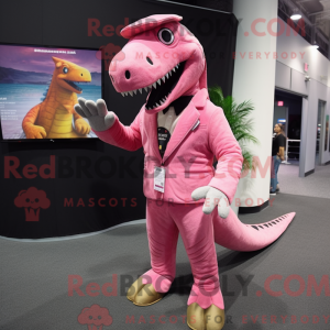 Pink Allosaurus mascot...
