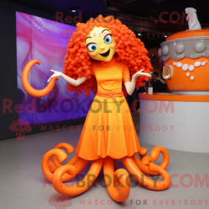 Orange Medusa maskot...