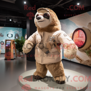 Beige Giant Sloth mascot...