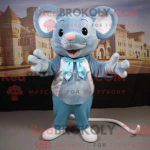 Sky Blue Rat mascot costume...