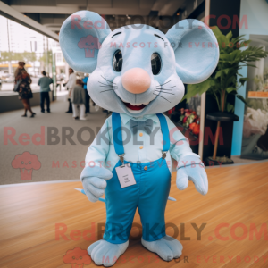 Sky Blue Rat maskot kostume...