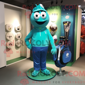 Turquoise Golftas mascotte...