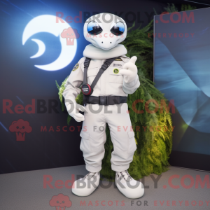 Hvid Snake maskot kostume...
