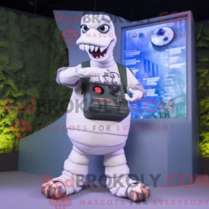Witte slang mascottekostuum...