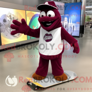 Maroon Skateboard mascot...