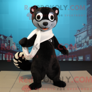 Sort væsel maskot kostume...