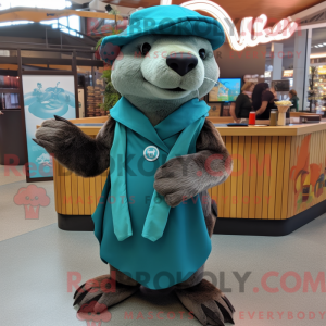 Teal Otter mascottekostuum...