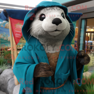 Teal Otter mascottekostuum...