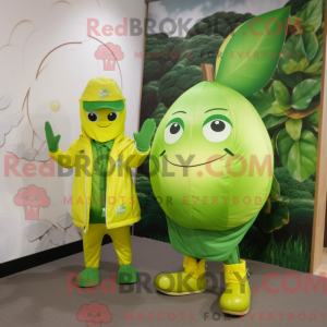 Green Lemon mascot costume...