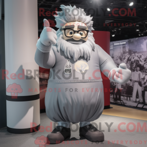 Gray Strongman mascot...