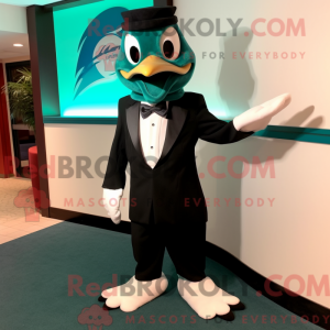 Teal Hawk mascot costume...