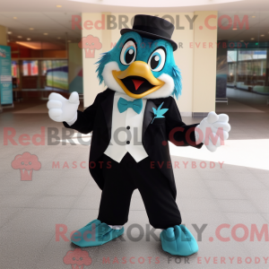 Teal Hawk-maskotdraktfigure...