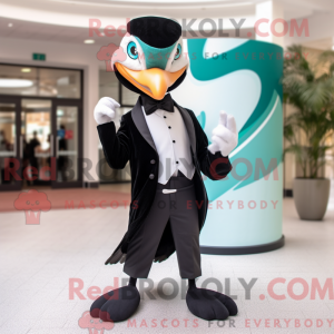 Teal Hawk mascot costume...