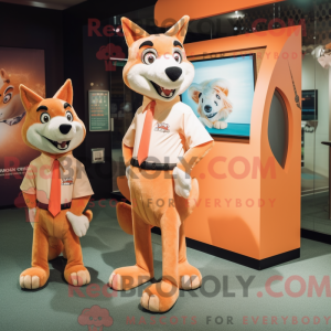 Peach Dingo mascot costume...
