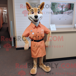 Peach Dingo mascot costume...