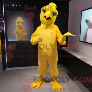 Yellow Crow mascot costume...