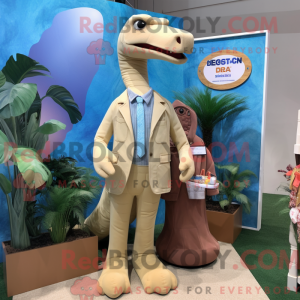 Tan Brachiosaurus maskot...