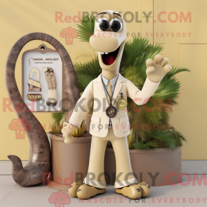 Tan Brachiosaurus mascot...
