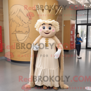 Beige King mascot costume...