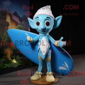 Sky Blue Elf mascot costume...