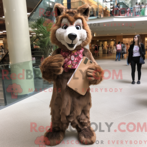 Brown Wolf mascot costume...