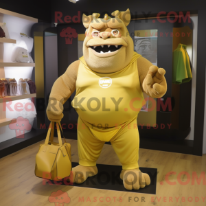 Gold Ogre mascot costume...